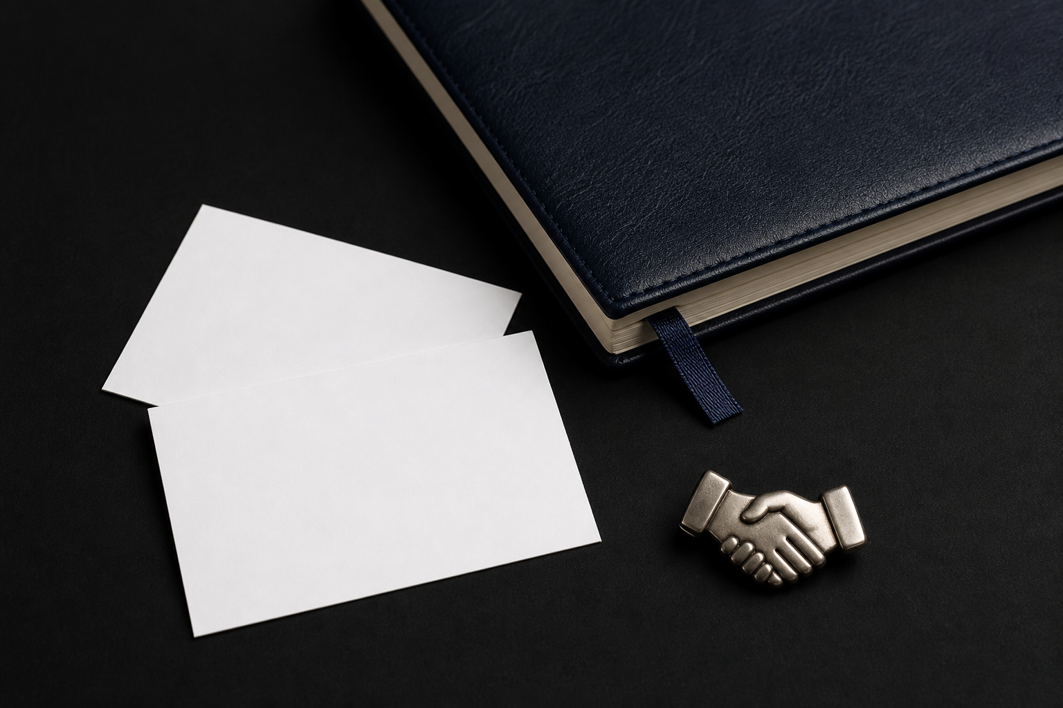 Partnership — notebooks, cards, and a shared commitment